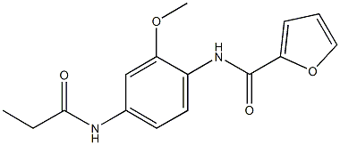 N-[2-methoxy-4-(propionylamino)phenyl]-2-furamide Struktur