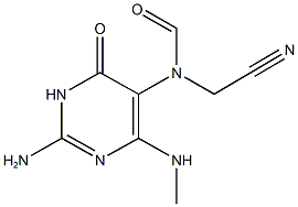 2-amino-4-(methylamino)-6-oxo-1,6-dihydropyrimidin-5-yl(cyanomethyl)formamide Struktur