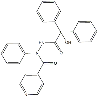 2-hydroxy-N'-isonicotinoyl-N',2,2-triphenylacetohydrazide Struktur