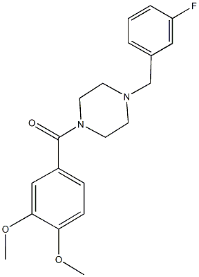 1-(3,4-dimethoxybenzoyl)-4-(3-fluorobenzyl)piperazine Struktur