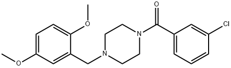 1-(3-chlorobenzoyl)-4-(2,5-dimethoxybenzyl)piperazine Struktur