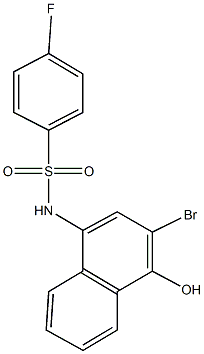 N-(3-bromo-4-hydroxy-1-naphthyl)-4-fluorobenzenesulfonamide Struktur