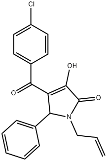 1-allyl-4-(4-chlorobenzoyl)-3-hydroxy-5-phenyl-1,5-dihydro-2H-pyrrol-2-one Struktur