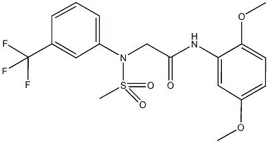 N-(2,5-dimethoxyphenyl)-2-[(methylsulfonyl)-3-(trifluoromethyl)anilino]acetamide Struktur