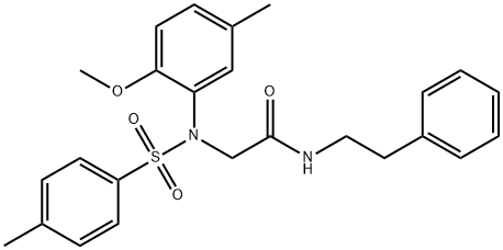 2-{2-methoxy-5-methyl[(4-methylphenyl)sulfonyl]anilino}-N-(2-phenylethyl)acetamide Struktur