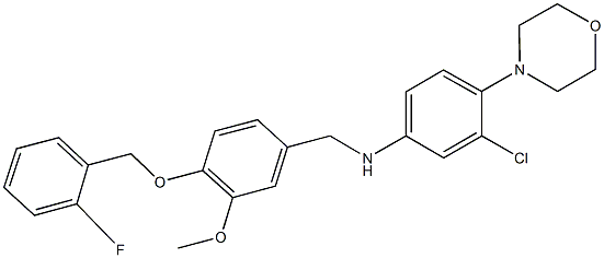 N-[3-chloro-4-(4-morpholinyl)phenyl]-N-{4-[(2-fluorobenzyl)oxy]-3-methoxybenzyl}amine Struktur