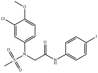 2-[3-chloro-4-methoxy(methylsulfonyl)anilino]-N-(4-iodophenyl)acetamide Struktur