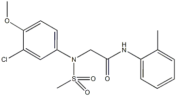 2-[3-chloro-4-methoxy(methylsulfonyl)anilino]-N-(2-methylphenyl)acetamide Struktur