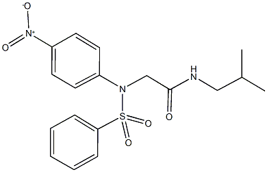 2-[{4-nitrophenyl}(phenylsulfonyl)amino]-N-(2-methylpropyl)acetamide Struktur