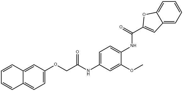 N-(2-(methyloxy)-4-{[(naphthalen-2-yloxy)acetyl]amino}phenyl)-1-benzofuran-2-carboxamide Struktur