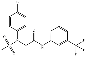 2-[4-chloro(methylsulfonyl)anilino]-N-[3-(trifluoromethyl)phenyl]acetamide Struktur