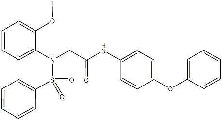 2-[2-methoxy(phenylsulfonyl)anilino]-N-(4-phenoxyphenyl)acetamide Struktur