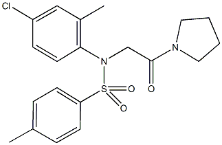 N-(4-chloro-2-methylphenyl)-4-methyl-N-[2-oxo-2-(1-pyrrolidinyl)ethyl]benzenesulfonamide Struktur