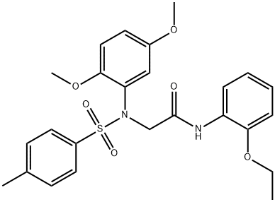 2-{2,5-dimethoxy[(4-methylphenyl)sulfonyl]anilino}-N-(2-ethoxyphenyl)acetamide Struktur