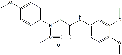 N-(3,4-dimethoxyphenyl)-2-[4-methoxy(methylsulfonyl)anilino]acetamide Struktur