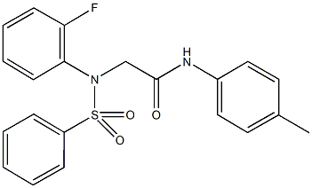 2-[2-fluoro(phenylsulfonyl)anilino]-N-(4-methylphenyl)acetamide Struktur