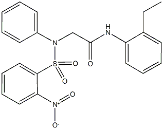 N-(2-ethylphenyl)-2-[({2-nitrophenyl}sulfonyl)anilino]acetamide Struktur