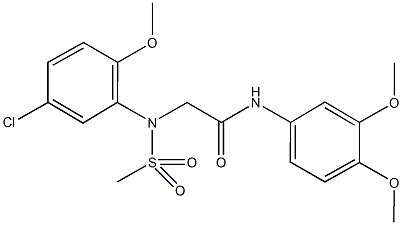 2-[5-chloro-2-methoxy(methylsulfonyl)anilino]-N-(3,4-dimethoxyphenyl)acetamide Struktur