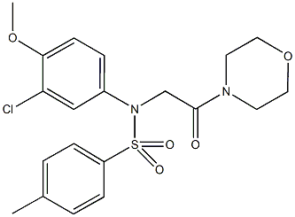 N-(3-chloro-4-methoxyphenyl)-4-methyl-N-[2-(4-morpholinyl)-2-oxoethyl]benzenesulfonamide Struktur