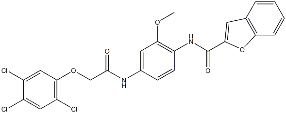 N-(2-methoxy-4-{[(2,4,5-trichlorophenoxy)acetyl]amino}phenyl)-1-benzofuran-2-carboxamide Struktur