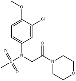 N-(3-chloro-4-methoxyphenyl)-N-[2-(4-morpholinyl)-2-oxoethyl]methanesulfonamide Struktur