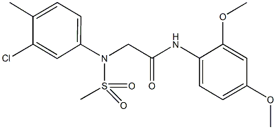 2-[3-chloro-4-methyl(methylsulfonyl)anilino]-N-(2,4-dimethoxyphenyl)acetamide Struktur