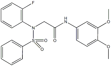 N-(3,4-dimethoxyphenyl)-2-[2-fluoro(phenylsulfonyl)anilino]acetamide Struktur