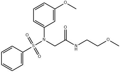 N-(2-methoxyethyl)-2-[3-methoxy(phenylsulfonyl)anilino]acetamide Struktur