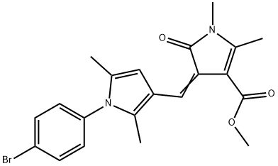 methyl 4-{[1-(4-bromophenyl)-2,5-dimethyl-1H-pyrrol-3-yl]methylene}-1,2-dimethyl-5-oxo-4,5-dihydro-1H-pyrrole-3-carboxylate Struktur