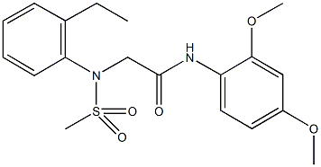 N-(2,4-dimethoxyphenyl)-2-[2-ethyl(methylsulfonyl)anilino]acetamide Struktur