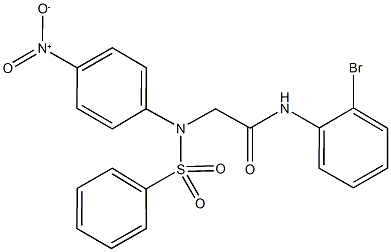 N-(2-bromophenyl)-2-[4-nitro(phenylsulfonyl)anilino]acetamide Struktur