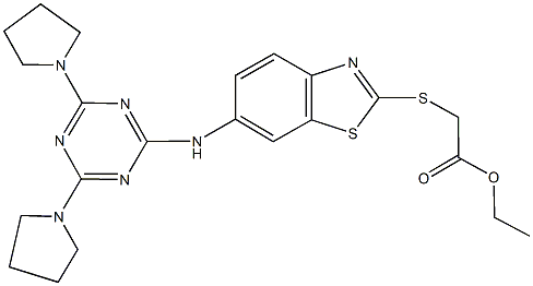 ethyl [(6-{[4,6-di(1-pyrrolidinyl)-1,3,5-triazin-2-yl]amino}-1,3-benzothiazol-2-yl)sulfanyl]acetate Struktur