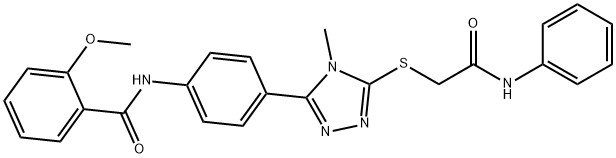 N-(4-{5-[(2-anilino-2-oxoethyl)sulfanyl]-4-methyl-4H-1,2,4-triazol-3-yl}phenyl)-2-methoxybenzamide Struktur