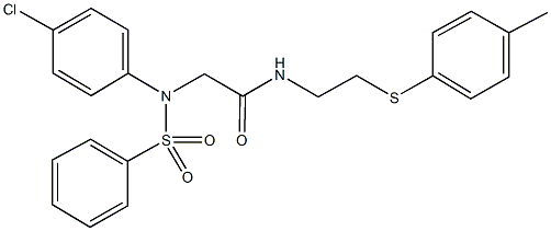 2-[(4-chlorophenyl)(phenylsulfonyl)amino]-N-{2-[(4-methylphenyl)sulfanyl]ethyl}acetamide Struktur