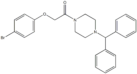 2-(4-benzhydryl-1-piperazinyl)-2-oxoethyl 4-bromophenyl ether Struktur