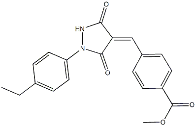 methyl 4-{[1-(4-ethylphenyl)-3,5-dioxo-4-pyrazolidinylidene]methyl}benzoate Struktur