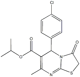 isopropyl 5-(4-chlorophenyl)-7-methyl-3-oxo-2,3-dihydro-5H-[1,3]thiazolo[3,2-a]pyrimidine-6-carboxylate Struktur