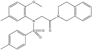 N-[2-(3,4-dihydro-2(1H)-isoquinolinyl)-2-oxoethyl]-N-(2-methoxy-5-methylphenyl)-4-methylbenzenesulfonamide Struktur