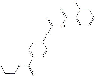 propyl 4-({[(2-fluorobenzoyl)amino]carbothioyl}amino)benzoate Struktur