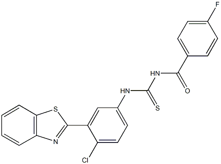 N-[3-(1,3-benzothiazol-2-yl)-4-chlorophenyl]-N'-(4-fluorobenzoyl)thiourea Struktur