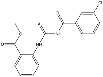 methyl 2-[({[(3-chlorophenyl)carbonyl]amino}carbothioyl)amino]benzoate Struktur