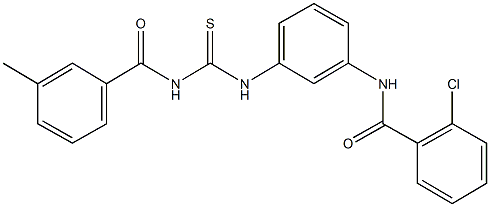 2-chloro-N-[3-({[(3-methylbenzoyl)amino]carbothioyl}amino)phenyl]benzamide Struktur