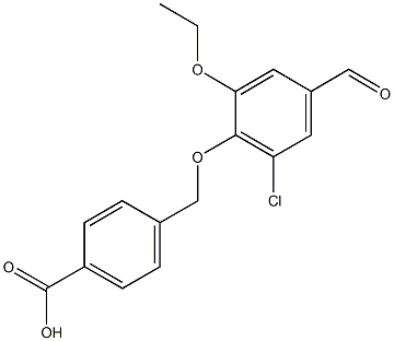 4-[(2-chloro-6-ethoxy-4-formylphenoxy)methyl]benzoic acid Struktur