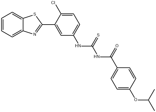 N-[3-(1,3-benzothiazol-2-yl)-4-chlorophenyl]-N'-(4-isopropoxybenzoyl)thiourea Struktur