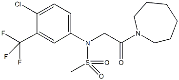 N-[2-(1-azepanyl)-2-oxoethyl]-N-[4-chloro-3-(trifluoromethyl)phenyl]methanesulfonamide Struktur