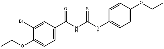 N-(3-bromo-4-ethoxybenzoyl)-N'-(4-ethoxyphenyl)thiourea Struktur