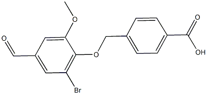 4-[(2-bromo-4-formyl-6-methoxyphenoxy)methyl]benzoic acid Struktur