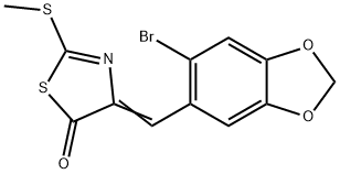 4-[(6-bromo-1,3-benzodioxol-5-yl)methylene]-2-(methylthio)-1,3-thiazol-5(4H)-one Struktur