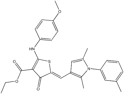 ethyl 5-{[2,5-dimethyl-1-(3-methylphenyl)-1H-pyrrol-3-yl]methylene}-2-(4-methoxyanilino)-4-oxo-4,5-dihydro-3-thiophenecarboxylate Struktur