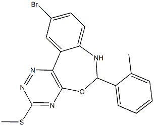 10-bromo-6-(2-methylphenyl)-6,7-dihydro[1,2,4]triazino[5,6-d][3,1]benzoxazepin-3-ylmethylsulfide Struktur